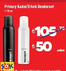 PRİVACY KADIN/ERKEK DEODORANT • 150 ML PRİVACY KADIN/ERKEK DEODORANT • 150 ML